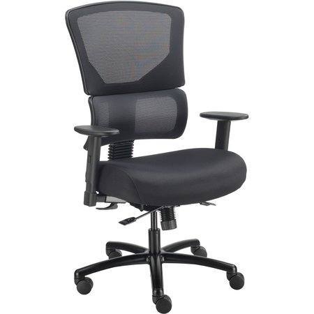 GLOBAL INDUSTRIAL 24 Hour Big & Tall Mesh Back Chair, Black, Adjustable Arms, High Back 695643